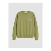 LC Waikiki Yeşil Baskılı Oversize Kadın Sweatshirt