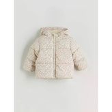 Lcw Baby Ekru Kapüşonlu Çiçekli Kız Bebek Şişme Mont