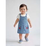 Lcw Baby Mavi Fiyonklu Kız Bebek Jean Salopet Elbise