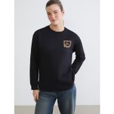 Lcw Comfort Siyah Baskılı Oversize Kadın Kalın Sweatshirt
