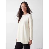 Lcw Everyday Ekru Taşlı Soft Touch Oversize Kadın Sweatshirt Tunik