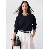 Lcw Everyday Siyah Soft Touch Çizgili Kadın Sweatshirt