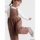 Lcw Kids Kahverengi Çizgili Kız Çocuk Salopet