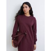 Lcw Modest Bordo Bisiklet Yaka Sweat Elbise