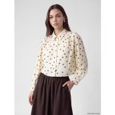 Lcw Modest Ekru Puantiyeli Poplin Kadın Gömlek