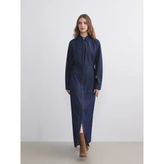 Lcw Modest İndigo Gömlek Yaka Jean Elbise