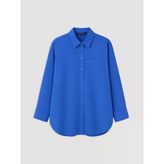 Lcw Modest Mavi Oversize Poplin Kadın Gömlek