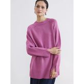 Lcw Modest Pembe Bisiklet Yaka Oversize Kadın Triko Tunik