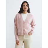 Lcw Modest Pembe V Yaka Kadın Triko Hırka