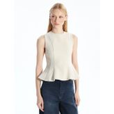 Lcw Vision Bej Bisiklet Yaka Peplum Bluz