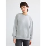 Lcw Vision Gri Bisiklet Yaka Oversize Kadın Kalın Sweatshirt