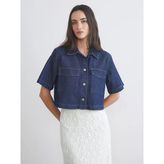 Lcw Vision İndigo Regular Fit Kadın Jean Gömlek