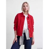 Lcw Vision Kırmızı Oversize Kadın Jean Gömlek