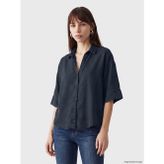 Lcw Vision Lacivert Oversize Kadın Jean Gömlek