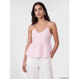 Lcw Vision Pembe İp Askılı Brode Peplum Bluz