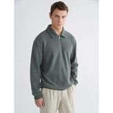 Lcw Vision Yeşil Polo Yaka Erkek Sweatshirt