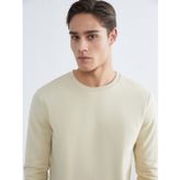 Lcwaıkıkı Basic Bej Bisiklet Yaka Erkek Kalın Sweatshirt