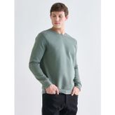 Lcwaıkıkı Basic Yeşil Bisiklet Yaka Erkek Kalın Sweatshirt