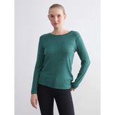LCWAIKIKI Basic Yeşil Bisiklet Yaka Puantiyeli Kadın Body