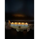 Led Mum 5 ADET 4 CM KREM RENK BATOM - 6 CM ÇAP
