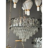 LED Yeni Model 60 cm Kristal Lüx Salon Avize - Krom