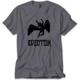 LED Zeppelin Black Angel Gri Tişört