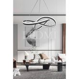 Ledmi Lighting Yüksek Aydınlatmalı Kalın Kasa Gezegen Model Beyaz LED Avize, 3 Renk Aydınlatma, Salon Avizesi - Siyah
