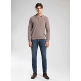 Lee Cooper Erkek Polo Yaka Sweatshirt Bej