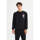 Lee Erkek Baskılı Sweatshirt Siyah