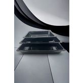 LeesHome 3 Lü Emaye Fırın Tepsisi Kare Siyah 42cm 38cm 30 Cm