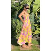 Lefon Desenli Elbise - Pembe - 36