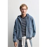 LEFTIES ERKEK Kapüşonlu süet denim ceket