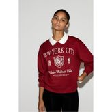 LEFTIES KADIN Polo yaka işlemeli sweatshirt