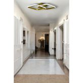 Legacy Kira Modern Tasarım Eskitme Renk Salon - Mutfak - Hol Beyaz Led 2 Li Avize