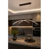 Legacy Rüzgar Kahverengi Modern Tasarım Beyaz Ledli Cafe - Mutfak - Salon Led Avize