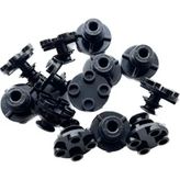Lego Black Plate Round 2x2 10 Adet Thin With Rotation Stem Parçalar