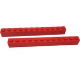LEGO Creator Aksesuar Moc Custom Brick 1 X 12 Tuğla Kırmızı