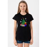 Lego Man Christmas Siyah Kadın Tshirt