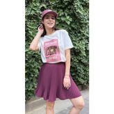 Leilaa Piliseli Şortlu Etek - Bordo - M