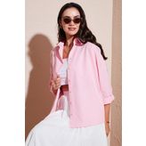 Lela Pamuk Karışımlı Regular Fit Bayan Gömlek 6772418 Şeker Pembe
