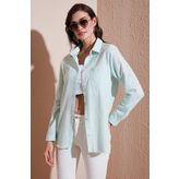 Lela Pamuklu Regular Fit Cepli Bayan Gömlek CF25S16992 MİNT