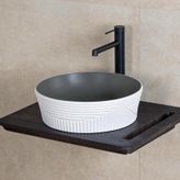 Lena E-W1502MKG Mat Gri Beyaz Tezgah Üstü Lavabo