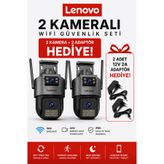 LENOVO 2'li Set - 3+3 MP Wi-Fi Güvenlik Kamerası - AOV Sürekli Kayıt - X9T