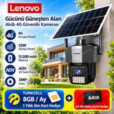 Lenovo Güneş Panelli Sim Kartlı Güvenlik Kamerası Full Paket - 15GB/AY Sım, 64GB Microsd Kart