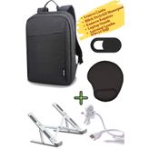 LENOVO Sırt Çantası 15.6 Inç B210 Laptop Çantası, Kamera Kapatıcı, Laptop Standı, Mousepad, Klavye Lambası