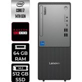 Lenovo Thinkcentre Neo 50T Gen 5 i7 14700 Masaüstü Bilgisayar 64GB RAM 512GB SSD FreeDOS + Per4 USB 12UAS0GL00P373