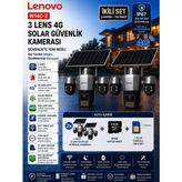 Lenovo W14C-Z 3 Lens 4g Solar Güvenlik Kamerası Ikili Set – 2 Kamera + 2 Sım Kart + 2 Adet 64GB Hafıza Kartı