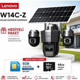 Lenovo W14C-Z 4g Solar Güvenlik Kamerası + 1 Yıl 5gb Sım + 64GB Hafıza Kartı Hediyeli Paket