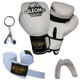 Leon Blade Training Beyaz Boks Eldiveni Bandaj Dişlik Anahtarlık Seti