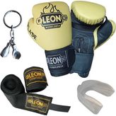 Leon Blade Training Sarı Boks Eldiveni Bandaj Dişlik Anahtarlık Seti